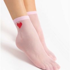 Sosete lycra rose cu inimioara rosie Fiore Cupido 20 den-FEMEI