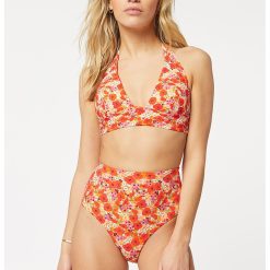 Sutien de baie cu cupe triunghiulare si model floral Paolla-FEMEI/IMBRACAMINTE/Costume de baie-IMBRACAMINTE/Costume de baie