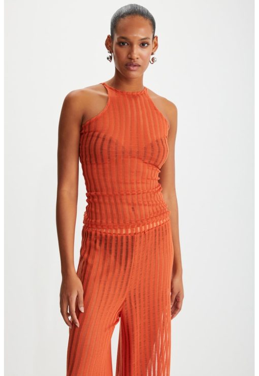 Top cu decolteu halter si model in dungi Anemone-FEMEI/IMBRACAMINTE/Tricouri si maiouri-IMBRACAMINTE/Tricouri si maiouri