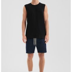 Top de bumbac cu decolteu la baza gatului-BARBATI/IMBRACAMINTE/Tricouri si maiouri-IMBRACAMINTE/Tricouri si maiouri