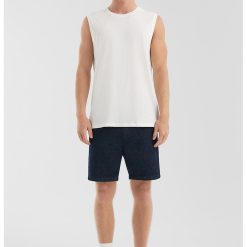 Top de bumbac cu decolteu la baza gatului-BARBATI/IMBRACAMINTE/Tricouri si maiouri-IMBRACAMINTE/Tricouri si maiouri