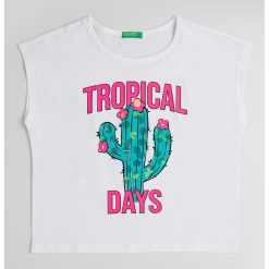 Top de bumbac cu paiete-FETE/IMBRACAMINTE/Tricouri si maiouri-IMBRACAMINTE/Tricouri si maiouri