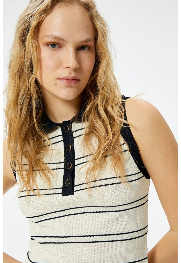 Top polo cu model in dungi-FEMEI/IMBRACAMINTE/Tricouri si maiouri-IMBRACAMINTE/Tricouri si maiouri