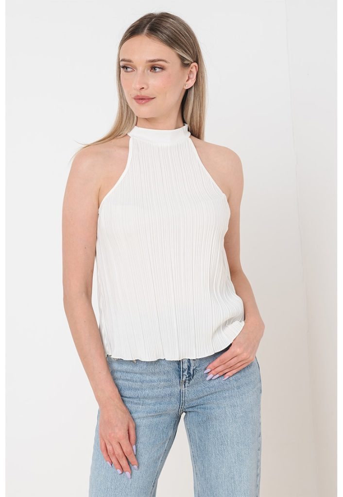 Top striat cu decolteu halter Tina-FEMEI/IMBRACAMINTE/Bluze-IMBRACAMINTE/Bluze
