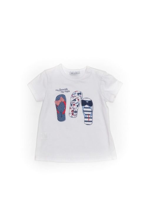 Tricou My Favorite Flip Flopes -  26230 - Alb --FETE/IMBRACAMINTE/Tricouri si maiouri-IMBRACAMINTE/Tricouri si maiouri