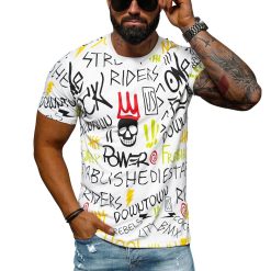 Tricou barbati cu imprimeu Fowl alb-BARBATI/IMBRACAMINTE/Tricouri si maiouri-IMBRACAMINTE/Tricouri si maiouri