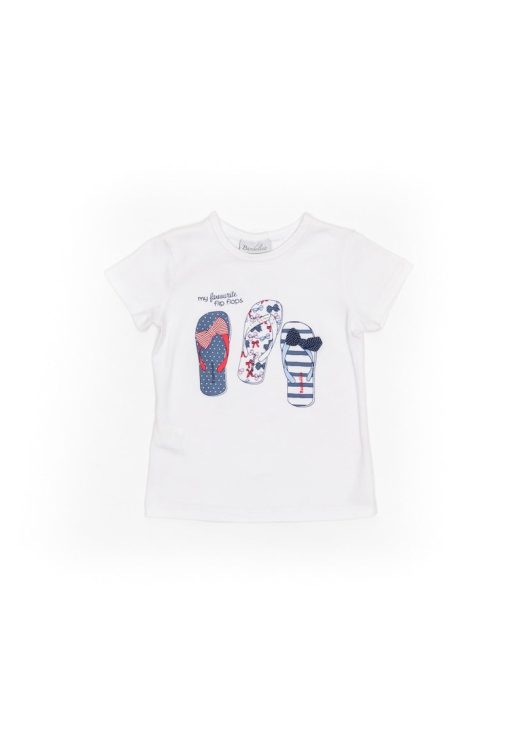 Tricou copii -  My Favorite Flip Flopes - 26430 - Alb --FETE/IMBRACAMINTE/Tricouri si maiouri-IMBRACAMINTE/Tricouri si maiouri