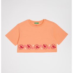 Tricou crop din bumbac-FETE/IMBRACAMINTE/Tricouri si maiouri-IMBRACAMINTE/Tricouri si maiouri