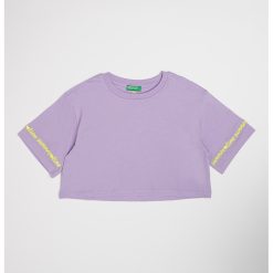 Tricou crop din bumbac-FETE/IMBRACAMINTE/Tricouri si maiouri-IMBRACAMINTE/Tricouri si maiouri