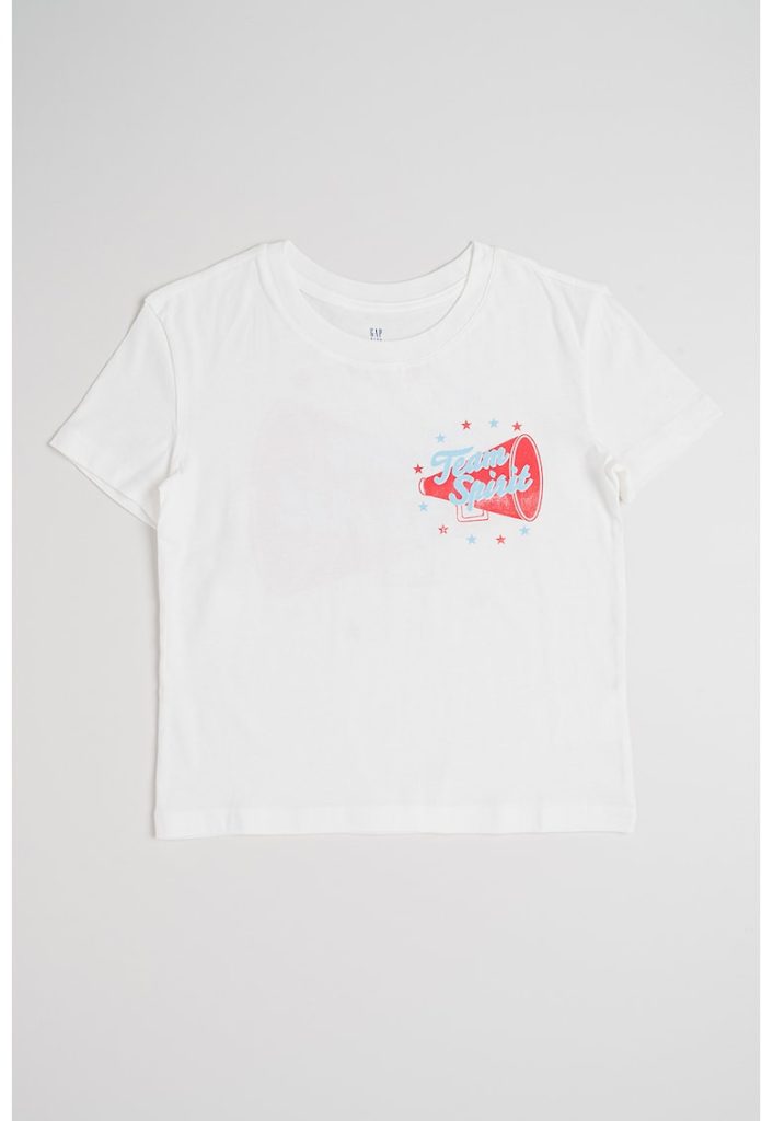 Tricou cu decolteu la baza gatului - cu imprimeu-FETE/IMBRACAMINTE/Tricouri si maiouri-IMBRACAMINTE/Tricouri si maiouri