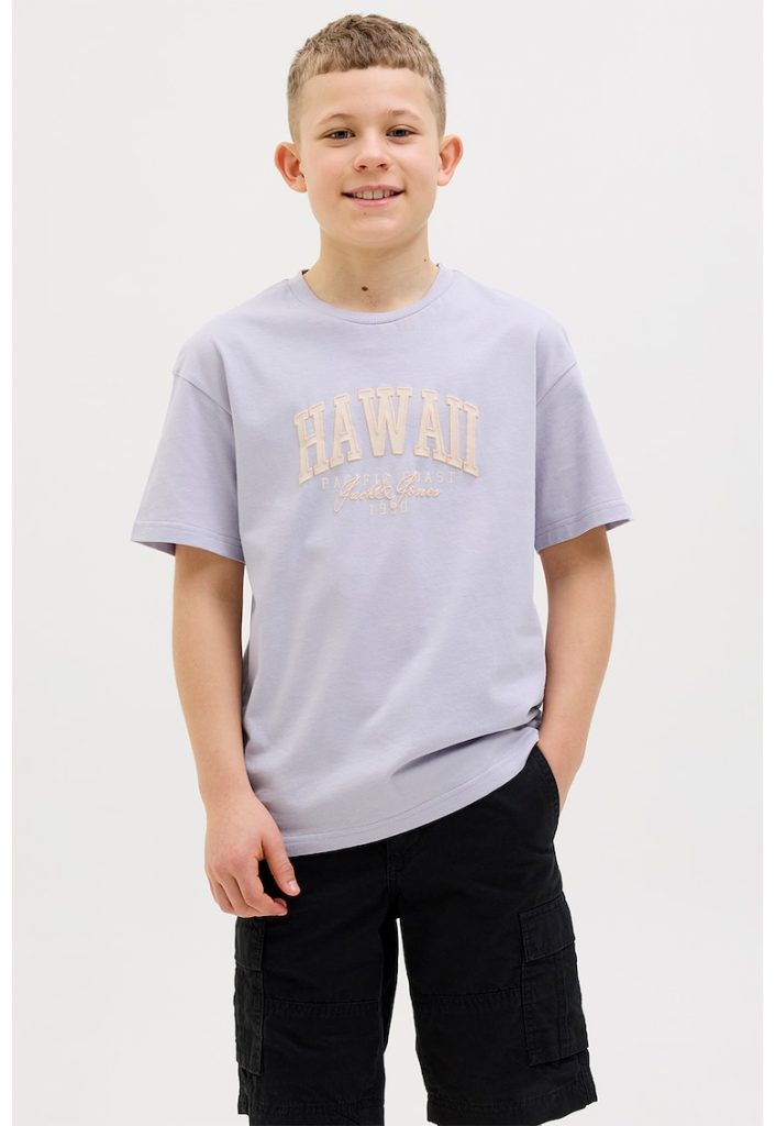 Tricou cu decolteu la baza gatului - imprimeu text si logo-BAIETI/IMBRACAMINTE/Tricouri si maiouri-IMBRACAMINTE/Tricouri si maiouri