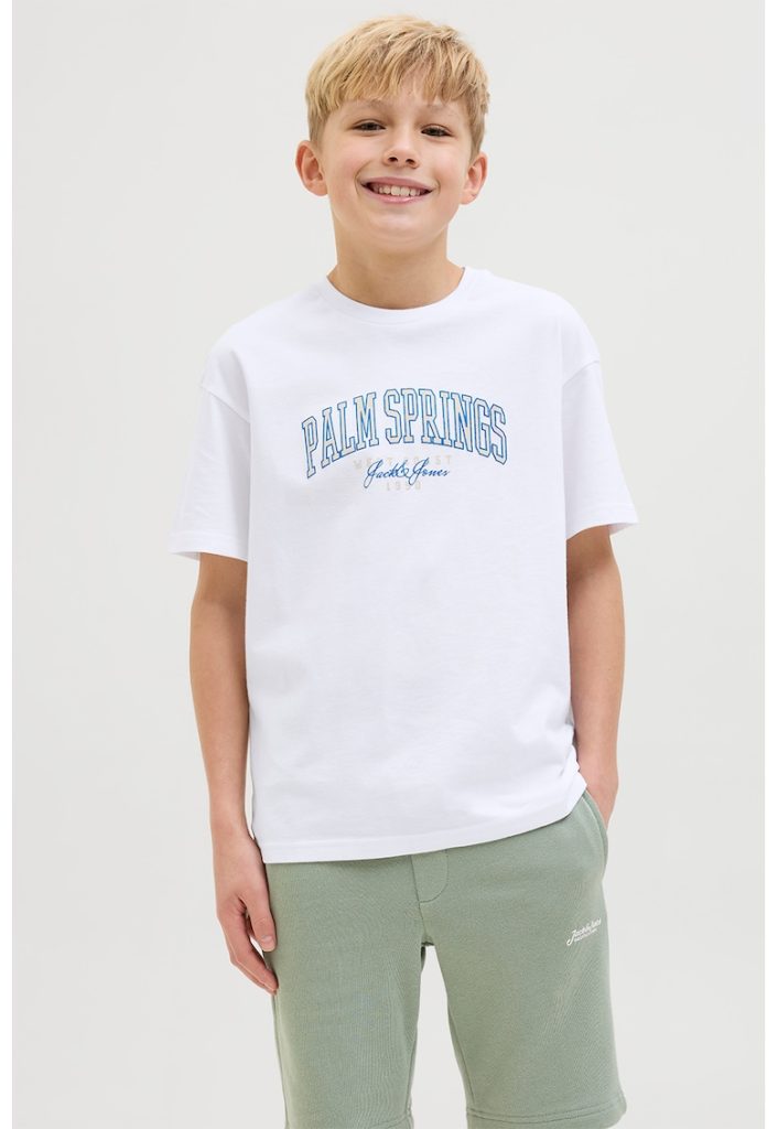 Tricou cu decolteu la baza gatului - imprimeu text si logo-BAIETI/IMBRACAMINTE/Tricouri si maiouri-IMBRACAMINTE/Tricouri si maiouri