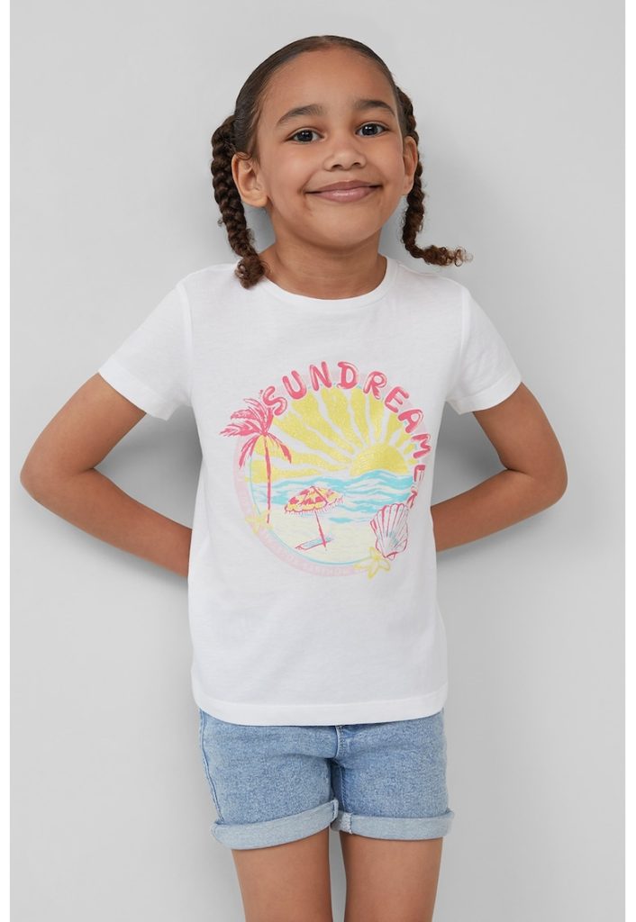 Tricou cu decolteu la baza gatului - model grafic si imprimeu text-FETE/IMBRACAMINTE/Tricouri si maiouri-IMBRACAMINTE/Tricouri si maiouri