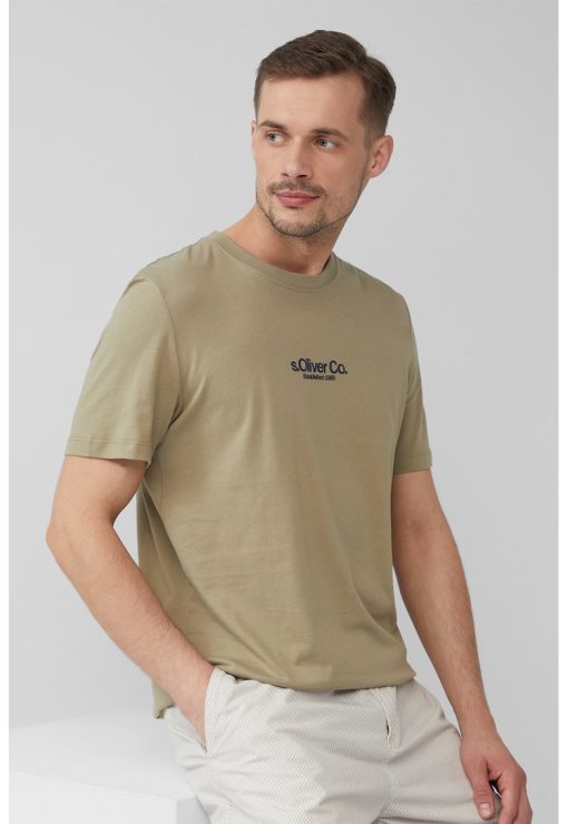 Tricou cu decolteu la baza gatului si detaliu logo-BARBATI/IMBRACAMINTE/Tricouri si maiouri-IMBRACAMINTE/Tricouri si maiouri