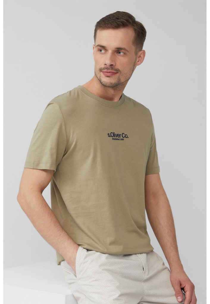 Tricou cu decolteu la baza gatului si detaliu logo-BARBATI/IMBRACAMINTE/Tricouri si maiouri-IMBRACAMINTE/Tricouri si maiouri