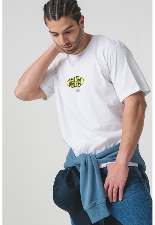 Tricou cu decolteu la baza gatului si imprimeu-BARBATI/IMBRACAMINTE/Tricouri si maiouri-IMBRACAMINTE/Tricouri si maiouri