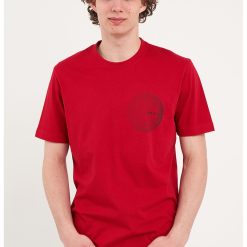 Tricou cu decolteu la baza gatului si imprimeu grafic-BARBATI/IMBRACAMINTE/Tricouri si maiouri-IMBRACAMINTE/Tricouri si maiouri