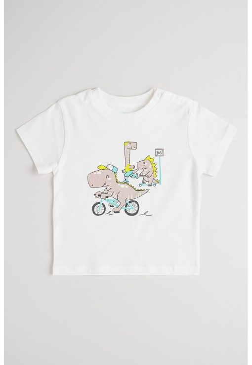 Tricou cu decolteu la baza gatului si imprimeu grafic-BAIETI/IMBRACAMINTE/Tricouri si maiouri-IMBRACAMINTE/Tricouri si maiouri