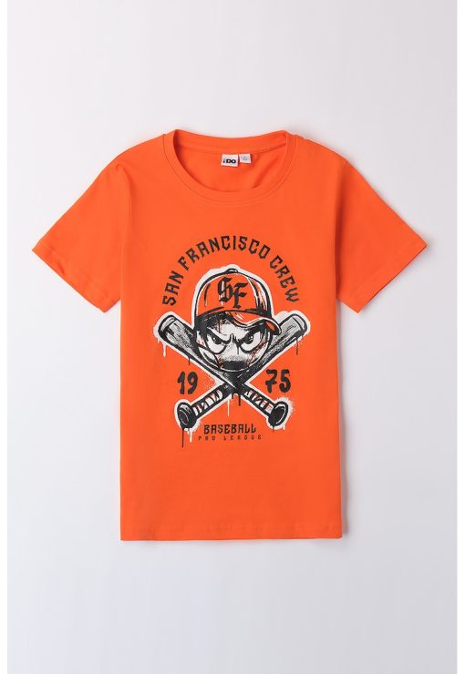 Tricou cu decolteu la baza gatului si imprimeu grafic-BAIETI/IMBRACAMINTE/Tricouri si maiouri-IMBRACAMINTE/Tricouri si maiouri