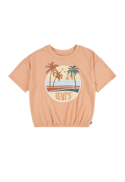 Tricou cu decolteu la baza gatului si imprimeu logo-FETE/IMBRACAMINTE/Tricouri si maiouri-IMBRACAMINTE/Tricouri si maiouri