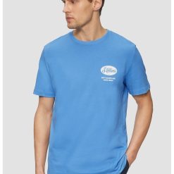 Tricou cu decolteu la baza gatului si imprimeu logo-BARBATI/IMBRACAMINTE/Tricouri si maiouri-IMBRACAMINTE/Tricouri si maiouri