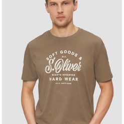 Tricou cu decolteu la baza gatului si imprimeu logo-BARBATI/IMBRACAMINTE/Tricouri si maiouri-IMBRACAMINTE/Tricouri si maiouri