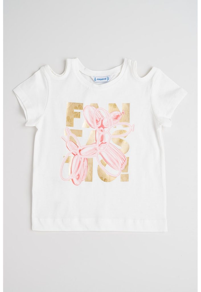 Tricou cu imprimeu grafic si decolteu pe un umar-FETE/IMBRACAMINTE/Tricouri si maiouri-IMBRACAMINTE/Tricouri si maiouri