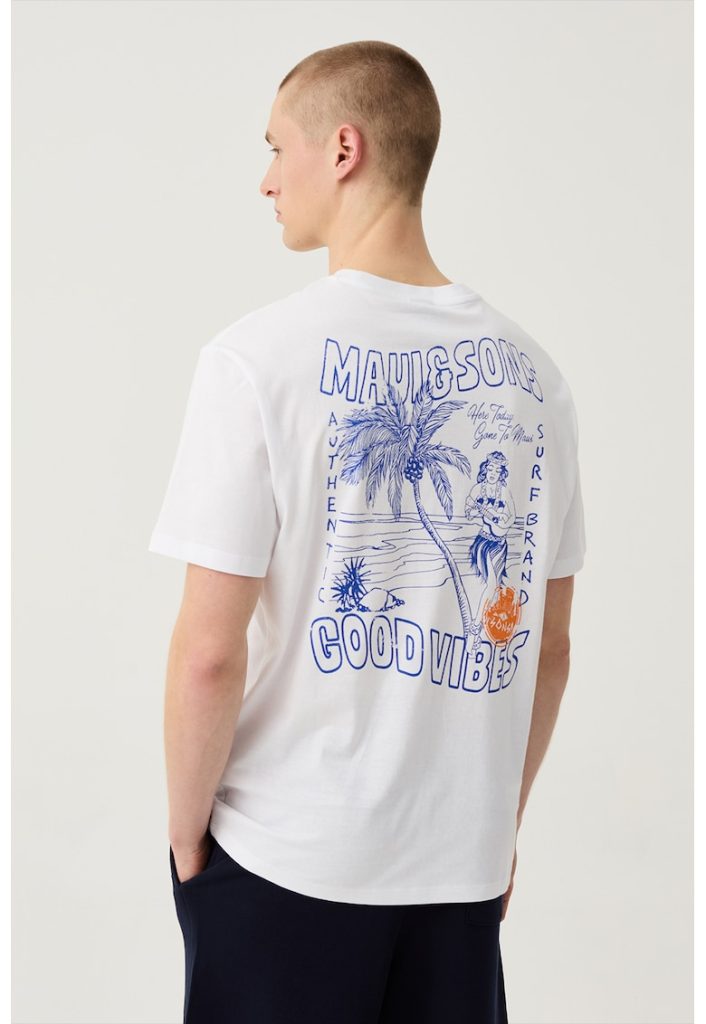 Tricou cu imprimeu pe spate-BARBATI/IMBRACAMINTE/Tricouri si maiouri-IMBRACAMINTE/Tricouri si maiouri