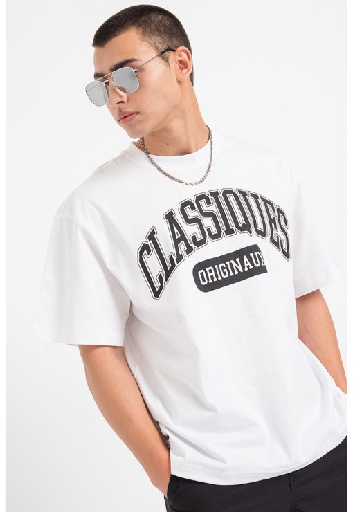 Tricou cu imprimeu si decolteu la baza gatului-BARBATI/IMBRACAMINTE/Tricouri si maiouri-IMBRACAMINTE/Tricouri si maiouri