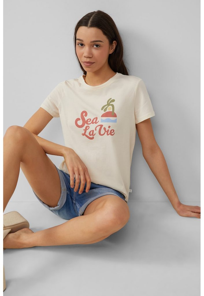 Tricou cu imprimeu text-FEMEI/IMBRACAMINTE/Tricouri si maiouri-IMBRACAMINTE/Tricouri si maiouri