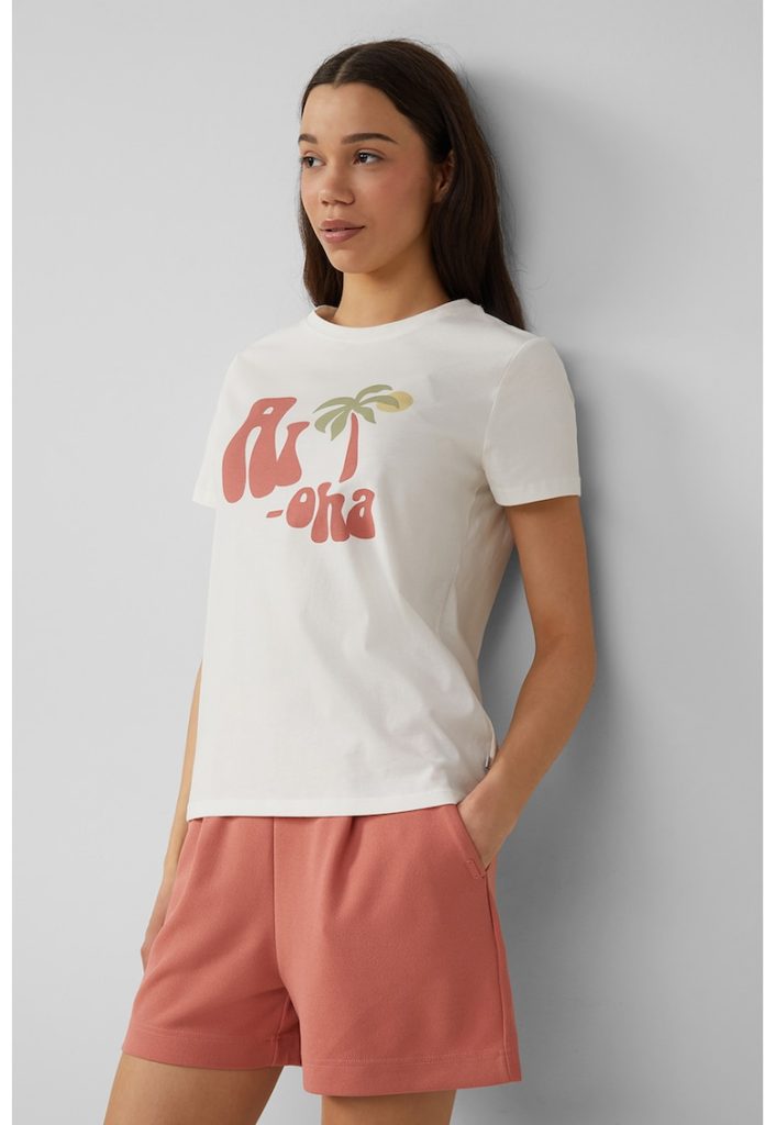 Tricou cu imprimeu text-FEMEI/IMBRACAMINTE/Tricouri si maiouri-IMBRACAMINTE/Tricouri si maiouri