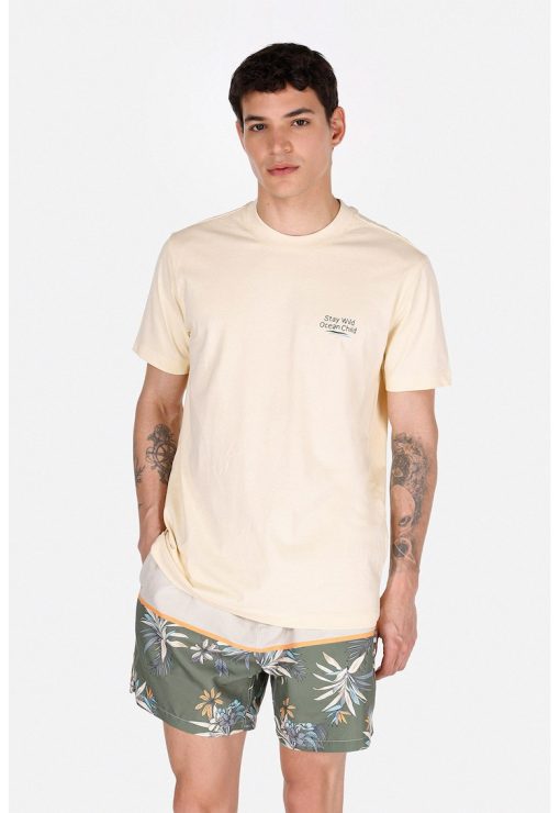 Tricou cu imprimeu text pe partea din spate-BARBATI/IMBRACAMINTE/Tricouri si maiouri-IMBRACAMINTE/Tricouri si maiouri