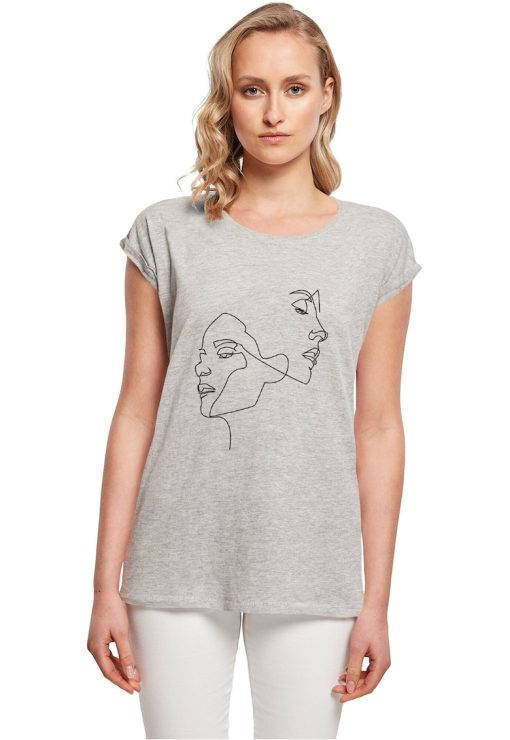 Tricou cu maneci rulate si imprimeu grafic-FEMEI/IMBRACAMINTE/Tricouri si maiouri-IMBRACAMINTE/Tricouri si maiouri