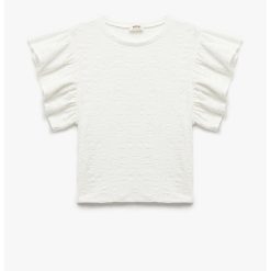 Tricou cu maneci scurte cu volane-FETE/IMBRACAMINTE/Tricouri si maiouri-IMBRACAMINTE/Tricouri si maiouri