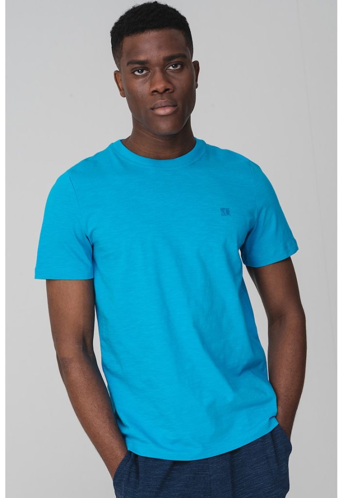 Tricou de bumbac cu decolteu la baza gatului-BARBATI/IMBRACAMINTE/Tricouri si maiouri-IMBRACAMINTE/Tricouri si maiouri