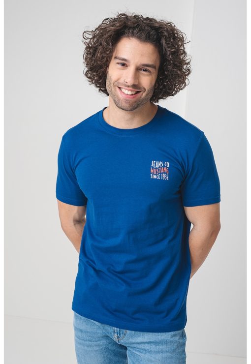 Tricou de bumbac cu decolteu la baza gatului-BARBATI/IMBRACAMINTE/Tricouri si maiouri-IMBRACAMINTE/Tricouri si maiouri