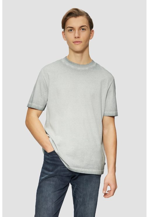 Tricou de bumbac cu decolteu la baza gatului-BARBATI/IMBRACAMINTE/Tricouri si maiouri-IMBRACAMINTE/Tricouri si maiouri