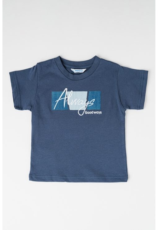 Tricou de bumbac cu decolteu la baza gatului-BAIETI/IMBRACAMINTE/Tricouri si maiouri-IMBRACAMINTE/Tricouri si maiouri