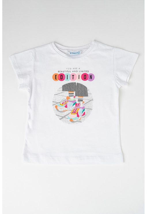 Tricou de bumbac cu decolteu la baza gatului-FETE/IMBRACAMINTE/Tricouri si maiouri-IMBRACAMINTE/Tricouri si maiouri