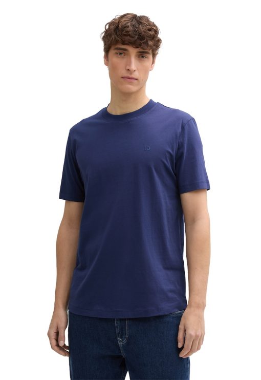 Tricou de bumbac cu decolteu la baza gatului-BARBATI/IMBRACAMINTE/Tricouri si maiouri-IMBRACAMINTE/Tricouri si maiouri