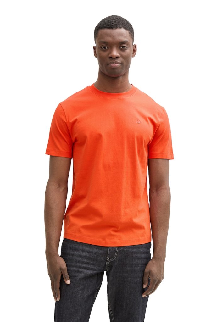 Tricou de bumbac cu decolteu la baza gatului-BARBATI/IMBRACAMINTE/Tricouri si maiouri-IMBRACAMINTE/Tricouri si maiouri