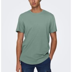 Tricou de bumbac cu decolteu la baza gatului-BARBATI/IMBRACAMINTE/Tricouri si maiouri-IMBRACAMINTE/Tricouri si maiouri