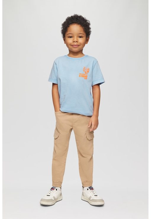 Tricou de bumbac cu decolteu la baza gatului-BAIETI/IMBRACAMINTE/Tricouri si maiouri-IMBRACAMINTE/Tricouri si maiouri