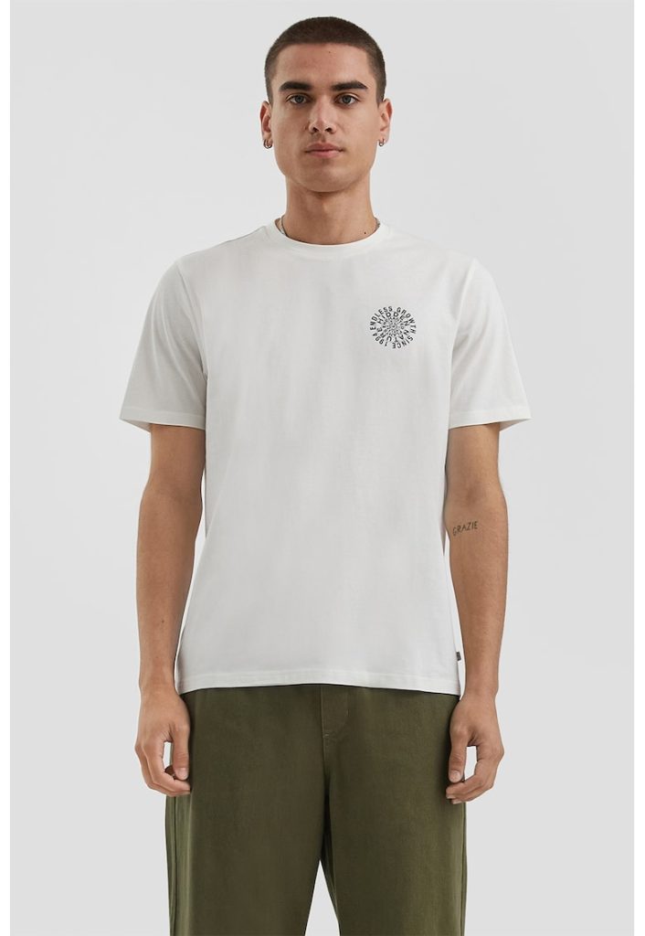 Tricou de bumbac cu decolteu la baza gatului-BARBATI/IMBRACAMINTE/Tricouri si maiouri-IMBRACAMINTE/Tricouri si maiouri