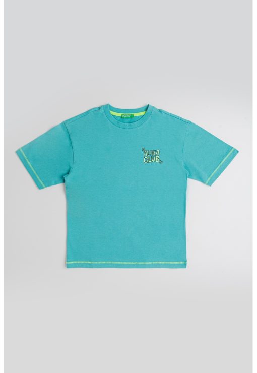 Tricou de bumbac cu decolteu la baza gatului-BAIETI/IMBRACAMINTE/Tricouri si maiouri-IMBRACAMINTE/Tricouri si maiouri