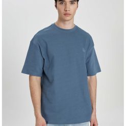 Tricou de bumbac cu decolteu la baza gatului-BARBATI/IMBRACAMINTE/Tricouri si maiouri-IMBRACAMINTE/Tricouri si maiouri
