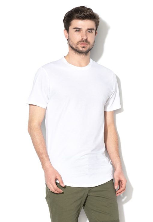 Tricou de bumbac cu decolteu la baza gatului-BARBATI/IMBRACAMINTE/Tricouri si maiouri-IMBRACAMINTE/Tricouri si maiouri