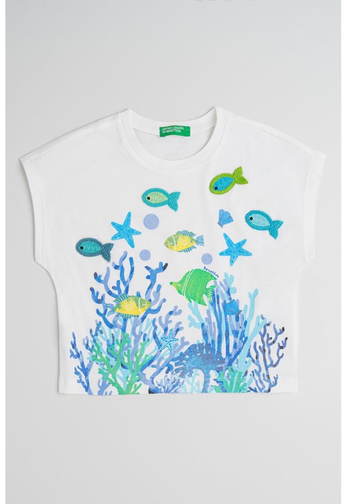 Tricou de bumbac cu detalii crosetate-FETE/IMBRACAMINTE/Tricouri si maiouri-IMBRACAMINTE/Tricouri si maiouri