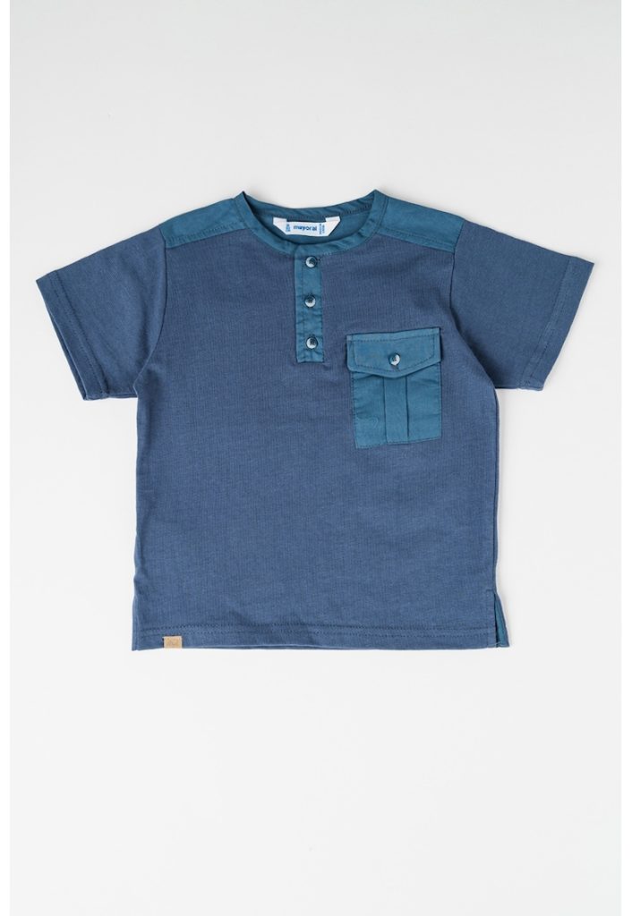 Tricou de bumbac cu fenta cu nasturi-BAIETI/IMBRACAMINTE/Tricouri si maiouri-IMBRACAMINTE/Tricouri si maiouri