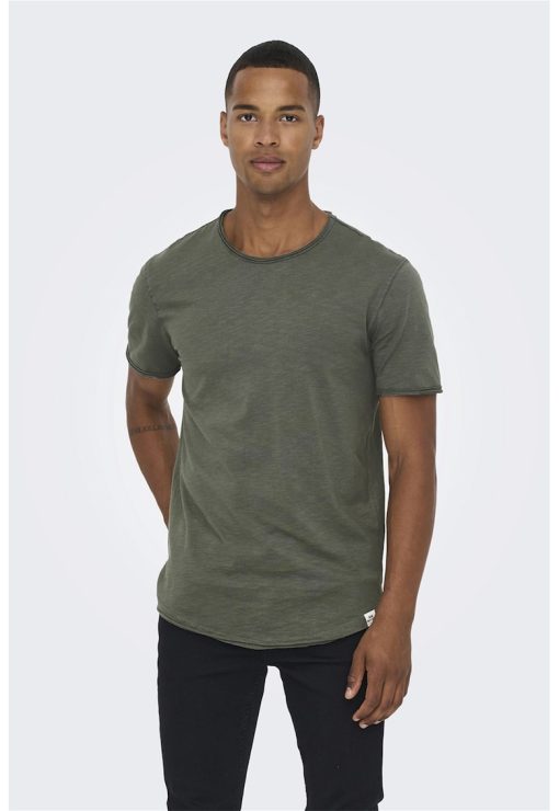 Tricou de bumbac cu garnituri nefinisate Benne-BARBATI/IMBRACAMINTE/Tricouri si maiouri-IMBRACAMINTE/Tricouri si maiouri